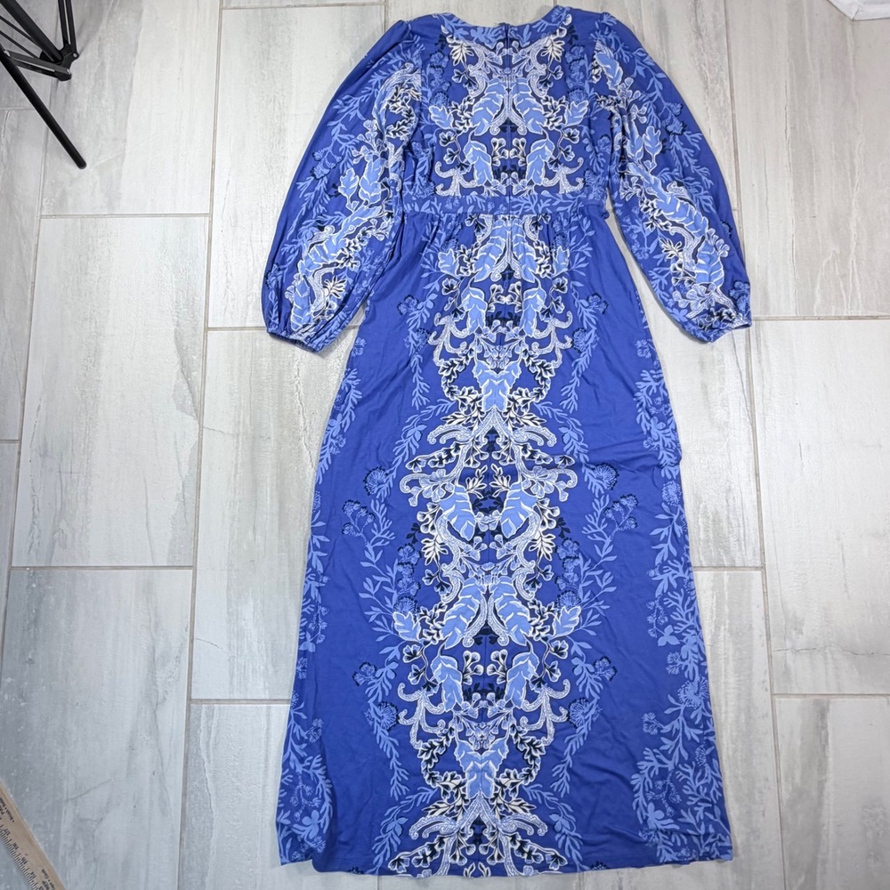 Lilly Pulitzer Wexlee Long Sleeve Maxi Dress Alba Baja Blue Cove Size 6 - Picture 9 of 9